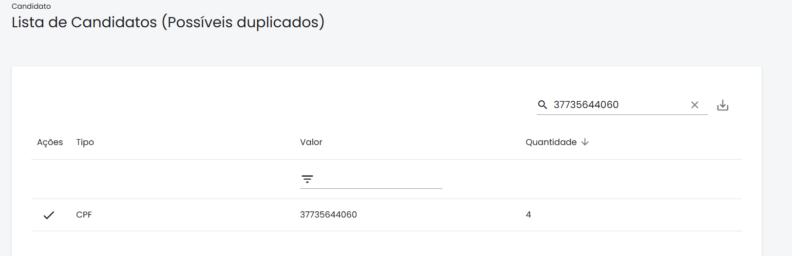Combinação finalizada com sucesso