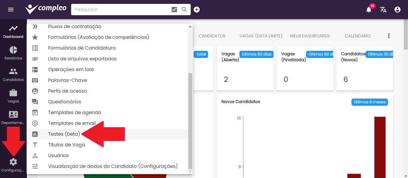 Acessando Testes (beta)