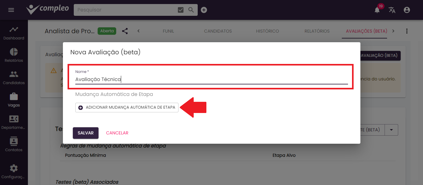 Nova avaliação (beta)
