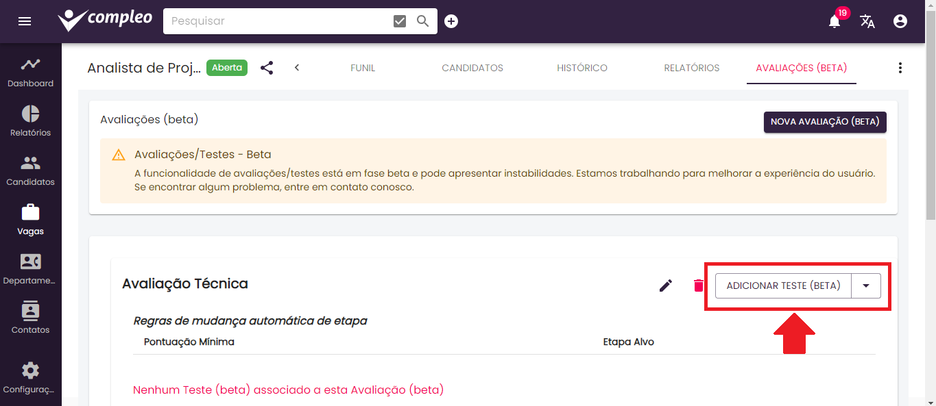 Adicionar teste (beta)